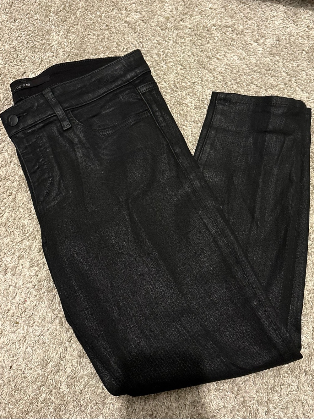 Joe's Jeans Skinny Coated Black Denim
